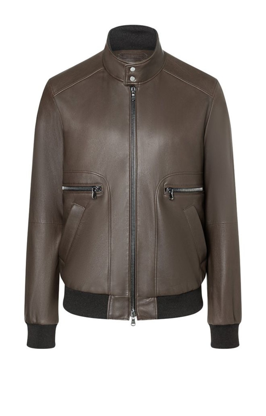 WERNER CHRIST Leather Jackets | Tony: Rugged Blouson With Knitted Cuffs