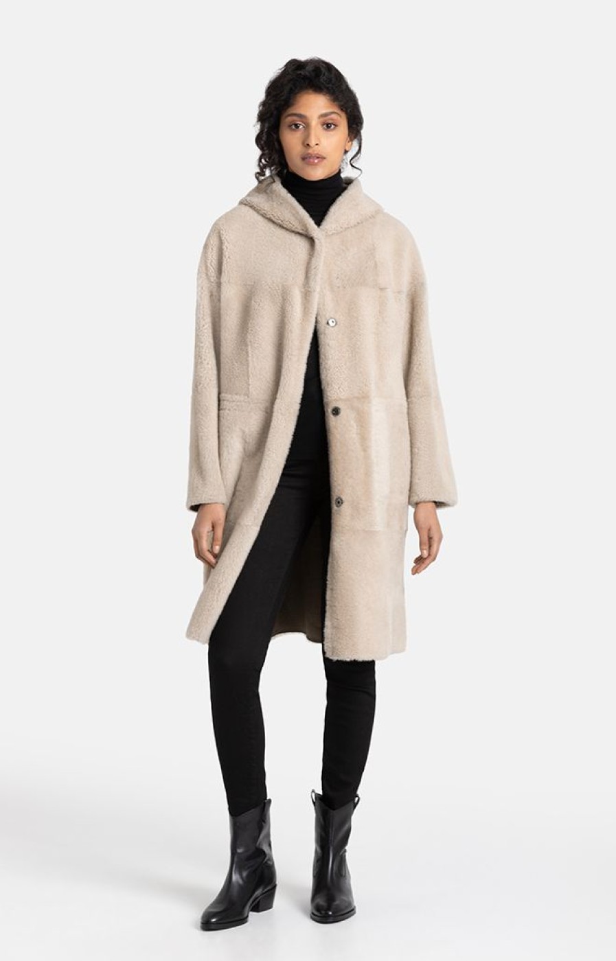 WERNER CHRIST Lambskin Jackets | Leona: Classic Coat With Hood