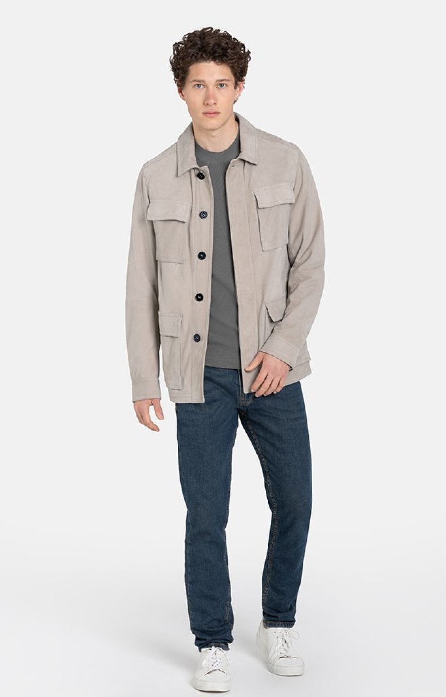 WERNER CHRIST Leather Jackets | Anton: Light Field Jacket In Goatskin Suede