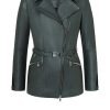 WERNER CHRIST Leather Jackets | Alessia: Longer Biker Jacket With Tie Belt