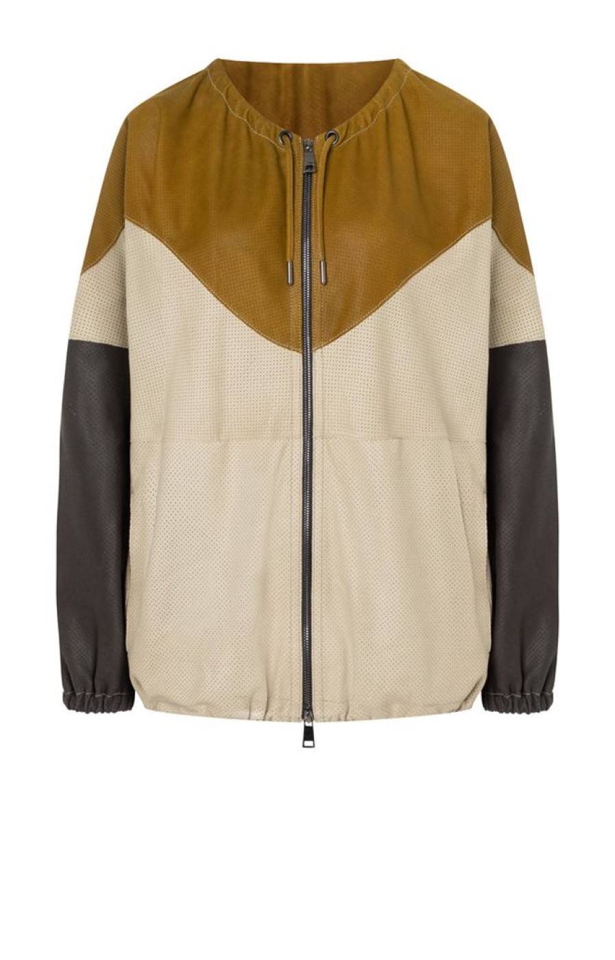 WERNER CHRIST Leather Jackets | Fabia Kp: Colour-Blocking Leather Jacket