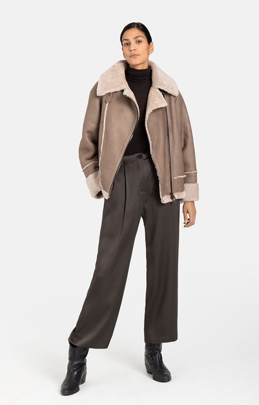 WERNER CHRIST Lambskin Jackets | Paloma: Sporty Oversized Biker Jacket