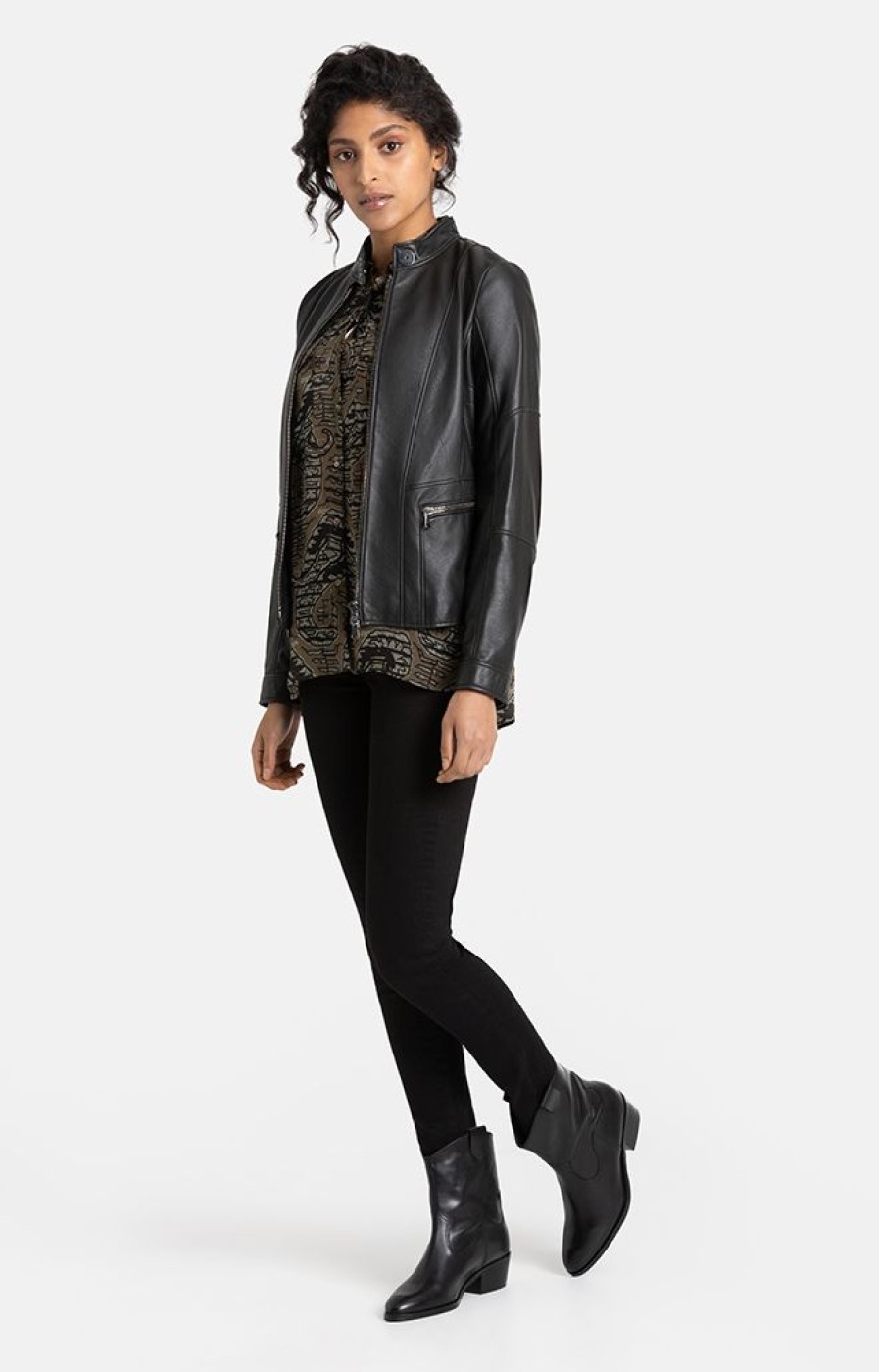 WERNER CHRIST Leather Jackets | Elif: Short Jacket With Biker Details