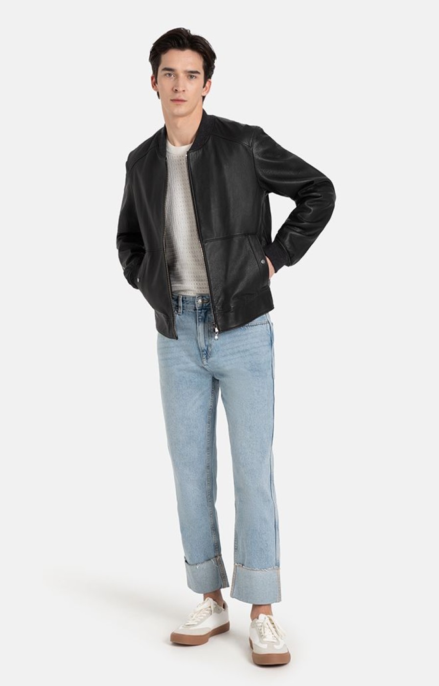 WERNER CHRIST Leather Jackets | Dorian: Classic Blouson With Knitted Details