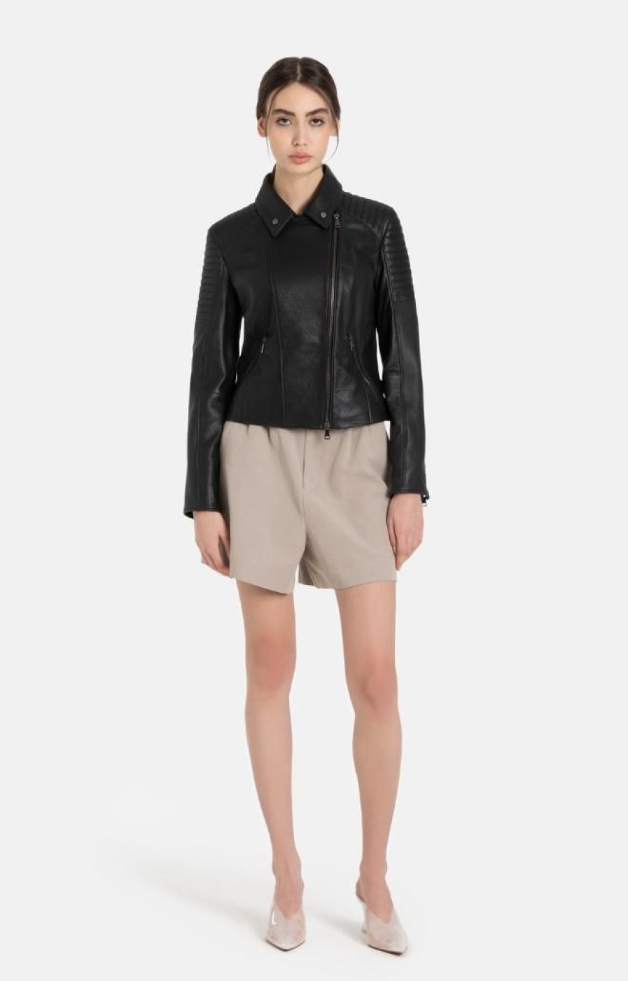 WERNER CHRIST Leather Jackets | Celine: Biker Jacket With Topstitched Details