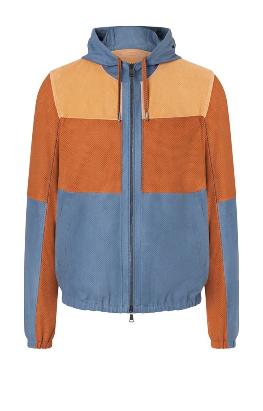 WERNER CHRIST Leather Jackets | Bene K: Hooded Jacket With Colour Blocking