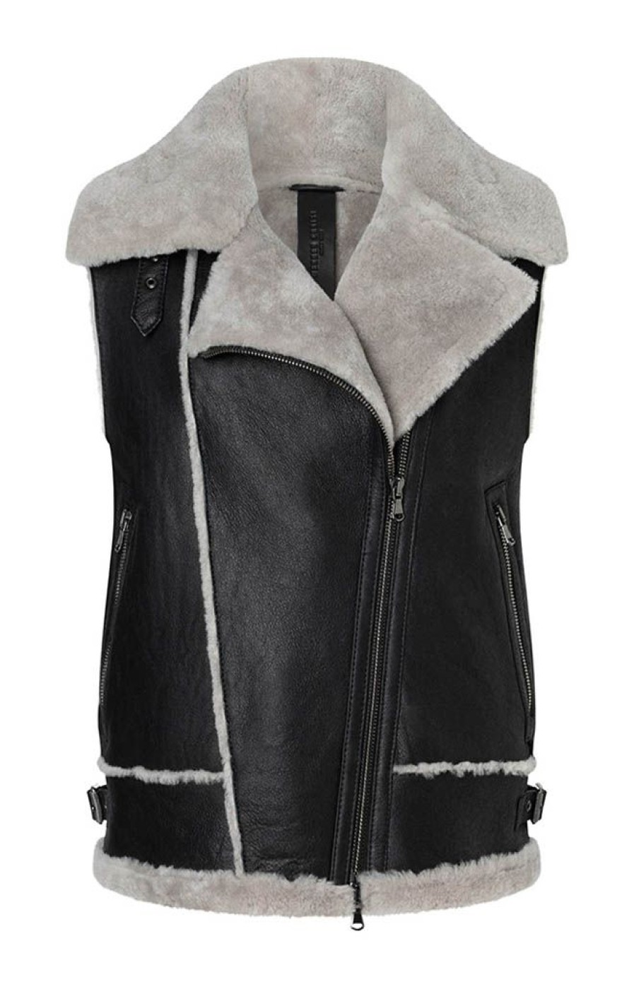 WERNER CHRIST Lambskin Jackets | Paulina: Waistcoat In Biker Look